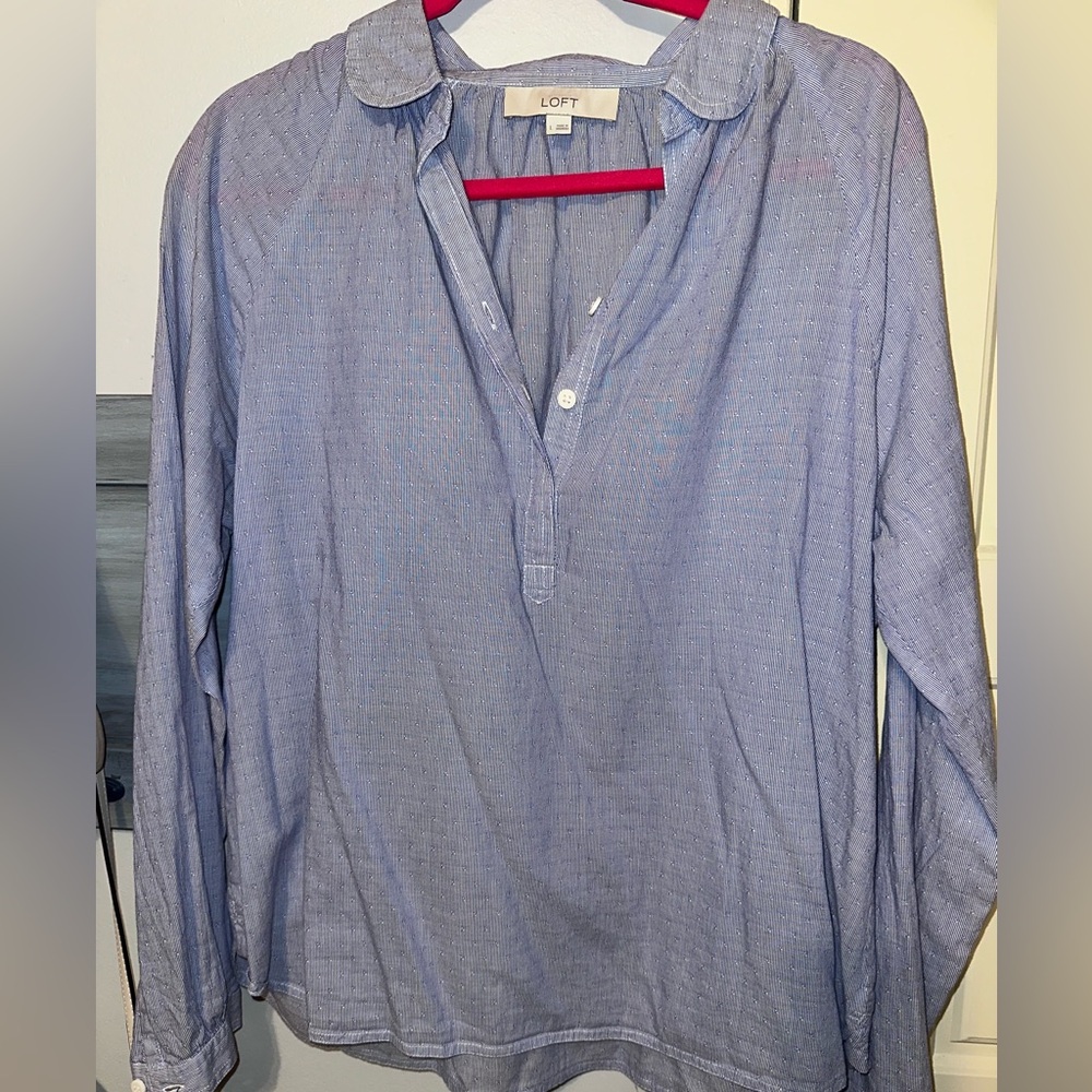 LOFT Women's Light Blue Blouse